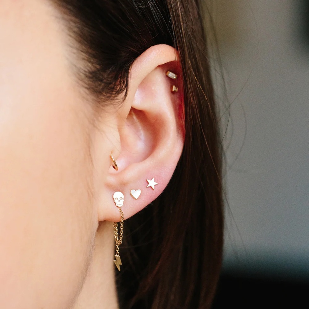 Zoe Chicco Itty Bitty Star & Heart Stud Earrings